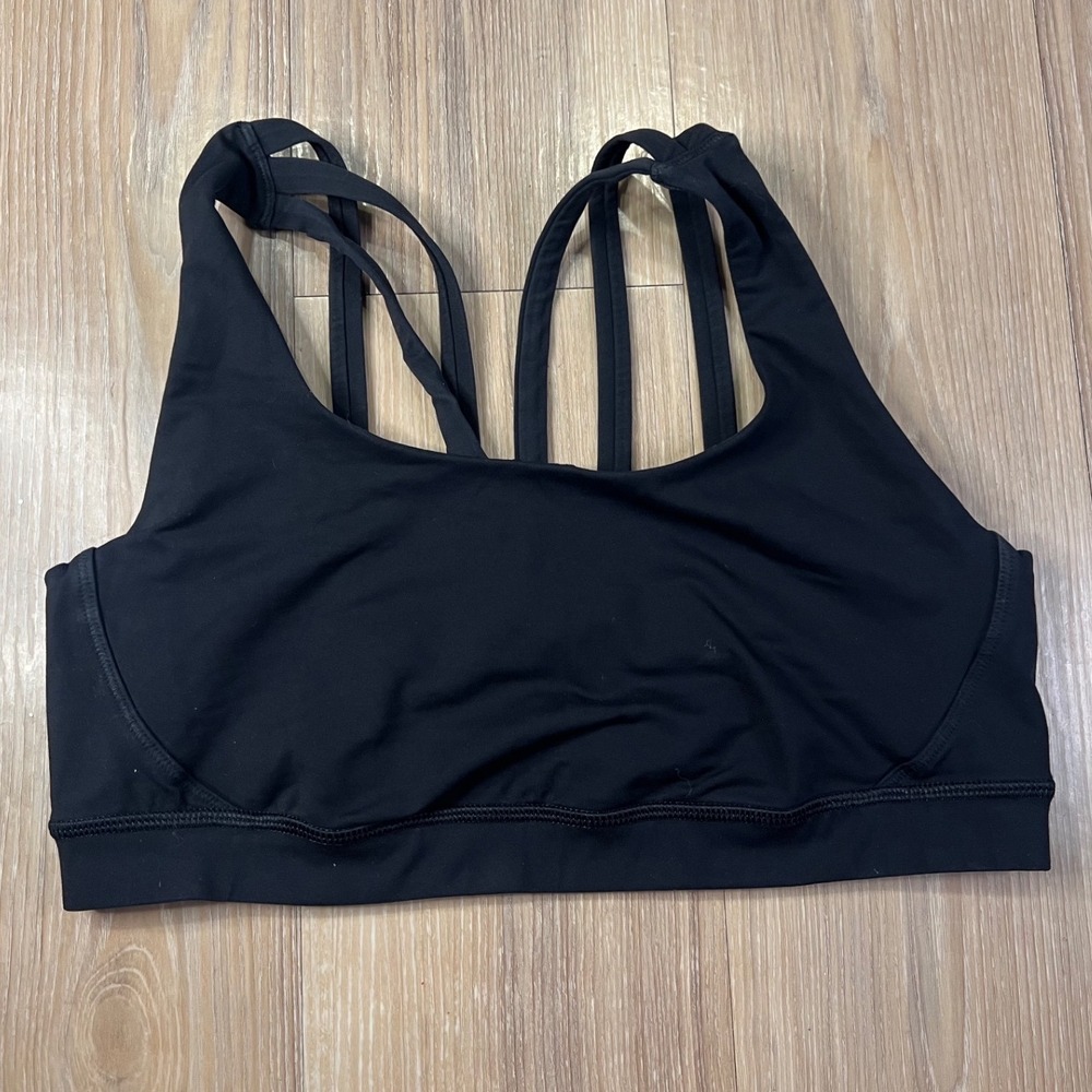 Lululemon Womens Free to Be Serene Sports Bra Strappy Back Black 10